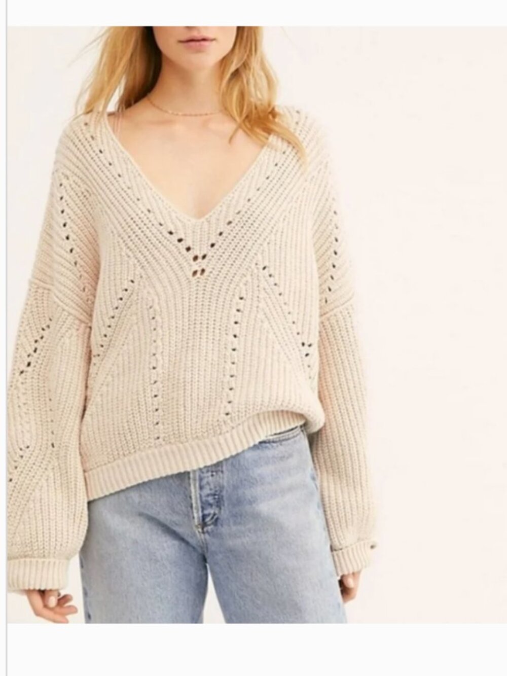 Free People Slouchy Pull Over Sweater Medium